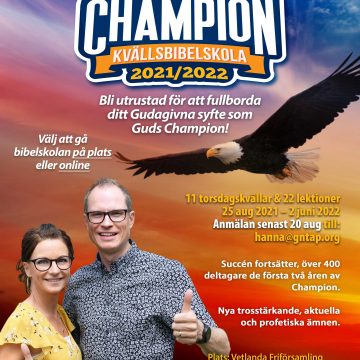 Succén Champion kvällsbibelskola fortsätter med start 25 augusti!